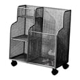 thumbnail image 1 of Estante de almacenamiento con ruedas para esterilla de yoga, organizador de suministros para mancuernas, hogar Negro, 1 of 8