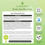 Aloderma Firming Face Serum with 63% Organic Aloe Vera, Plumping Serum for Face with Hyaluronic Acid, Aloe Facial Firming Serum to Diminish the Appearance of Fine Lines, Wrinkles, Natural Serum