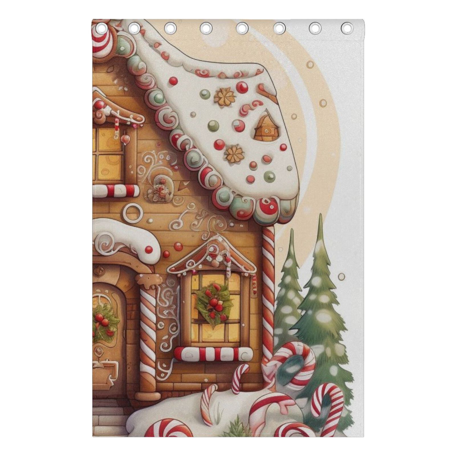 Gingerbread House Cookies Trees Black Out Curtains 84 Inch Length Curtains for Sliding Glass Doors Bedroom Living Room 2 Pack