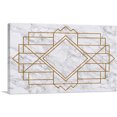 thumbnail image 1 of ARTCANVAS Art Deco Yellow Geometric Design on White Canvas Art Print - Size: 12" x 8" (0.75" Deep), 1 of 9