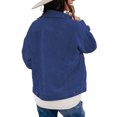 thumbnail image 2 of Gomelly Women Coat Corduroy Jacket Casual Outwear Ladies Open Front Holiday Jackets Cardigan Dark Blue M, 2 of 3