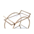 thumbnail image 2 of Metal Serving Cart with Mirrored Open Shelf and Tubular Angled Handles Gold and Clear - Saltoro Sherpi, 2 of 5