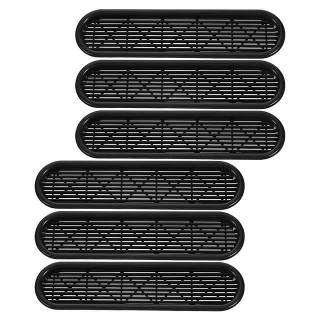 KONTONTY 6 Pcs Grille de Ventilation Ovale à Persiennes Noire Réglable pour Sécheuse pour Armoire