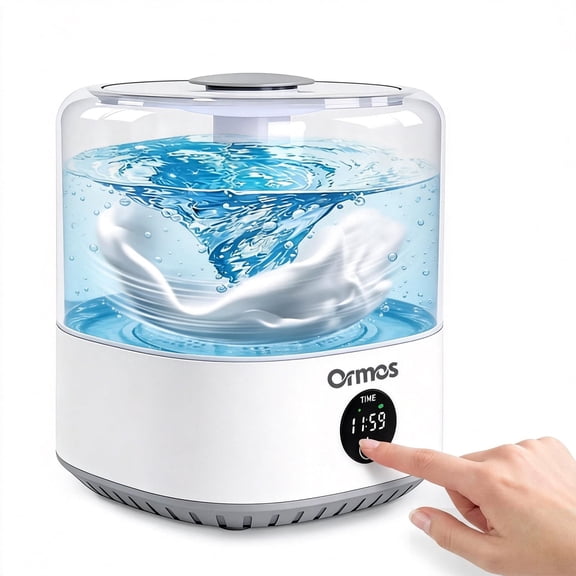 ORMOS Mini Cordless Washer USB Rechargeable Portable, 3L For Delicates, Socks & Underwear, Quiet Design, Compact For Dorm, Travel & Small Spaces