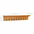 thumbnail image 3 of Artiana Solid Wood 9 - Hook Wall Mounted Coat Rack, : 9.92 lb., Number of Hooks: 9, 3 of 3