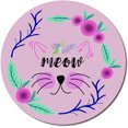 thumbnail image 1 of Alfombrilla de ratón redonda con diseño de gato y flores, con bordes cosidos, impermeable, base de goma antideslizante con textura premium, ideal para ordenador portátil y oficina, 7,9 x 7,9 pulgadas., 1 of 7