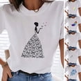 thumbnail image 2 of Tejiojio Women's Day Clearance Women's Summer Vintage Printed Pattern Casual Short Sleeve Tops Blouse, 2 of 6