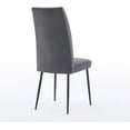 thumbnail image 7 of Modern Dining Chairs Set of 2, Velvet Upholstered, Channel Tufted Back, Black Metal Legs, for Kitchen, Restaurant, Dining Room Furniture, (Dark Gray), 7 of 7