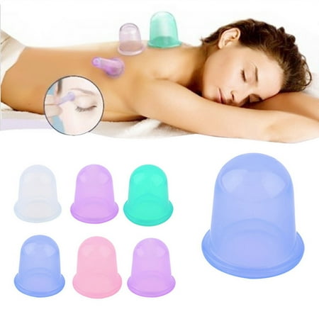 Meigar Anti Cellulite Vacuum Silicone Massage Cupping Cups ,2.16''X2.16'' Chinese Health Care Therapy Medical Body Cupping ,Family Slimming Massage