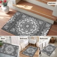 thumbnail image 5 of 2x3 Ft Entryway Area Rug, Grey Boho Kitchen Rug Runner Washable Floor Mat, Abstract Floral Southwestern Ethnic Tribal Non Slip Indoor Door Mat Throw Carpet for Bathroom Living Room Bedroom, 5 of 8