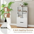 thumbnail image 2 of Demi Bonn 4-Cube Bookcase, 2 Drawers, 51 Inch 5-Tier Tall, Chic Design, Easy-Maintain, Freestanding, White, 2 of 7