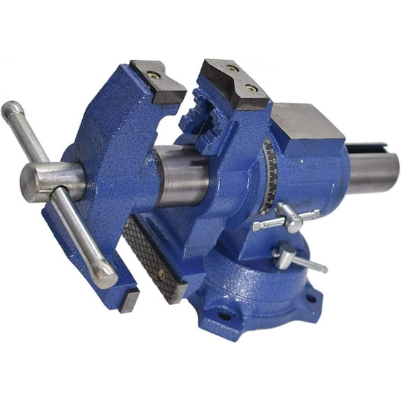 waltyotur 4 Multipurpose Vise Bench Vise Swivel Base and Head with Anvil, Heavy-Duty Multi-Jaw 360-Degree Vise Rotation Clamp-on for Clamping Fixing Equipment Home or Industrial Use
