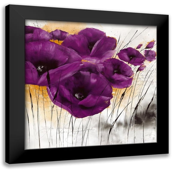 Zacher-Finet, Isabelle 12x12 Black Modern Framed Museum Art Print Titled - Pavot violet IV