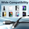 thumbnail image 2 of PEKYOK Usb-C to Usb-C Fast Charging Cable, 5-Pack, 60W 3/3/6/6/10 ft, Compatible with iPhone 17/16/15 Series, PS5 Controller, Samsung Galaxy, Black, 2 of 6