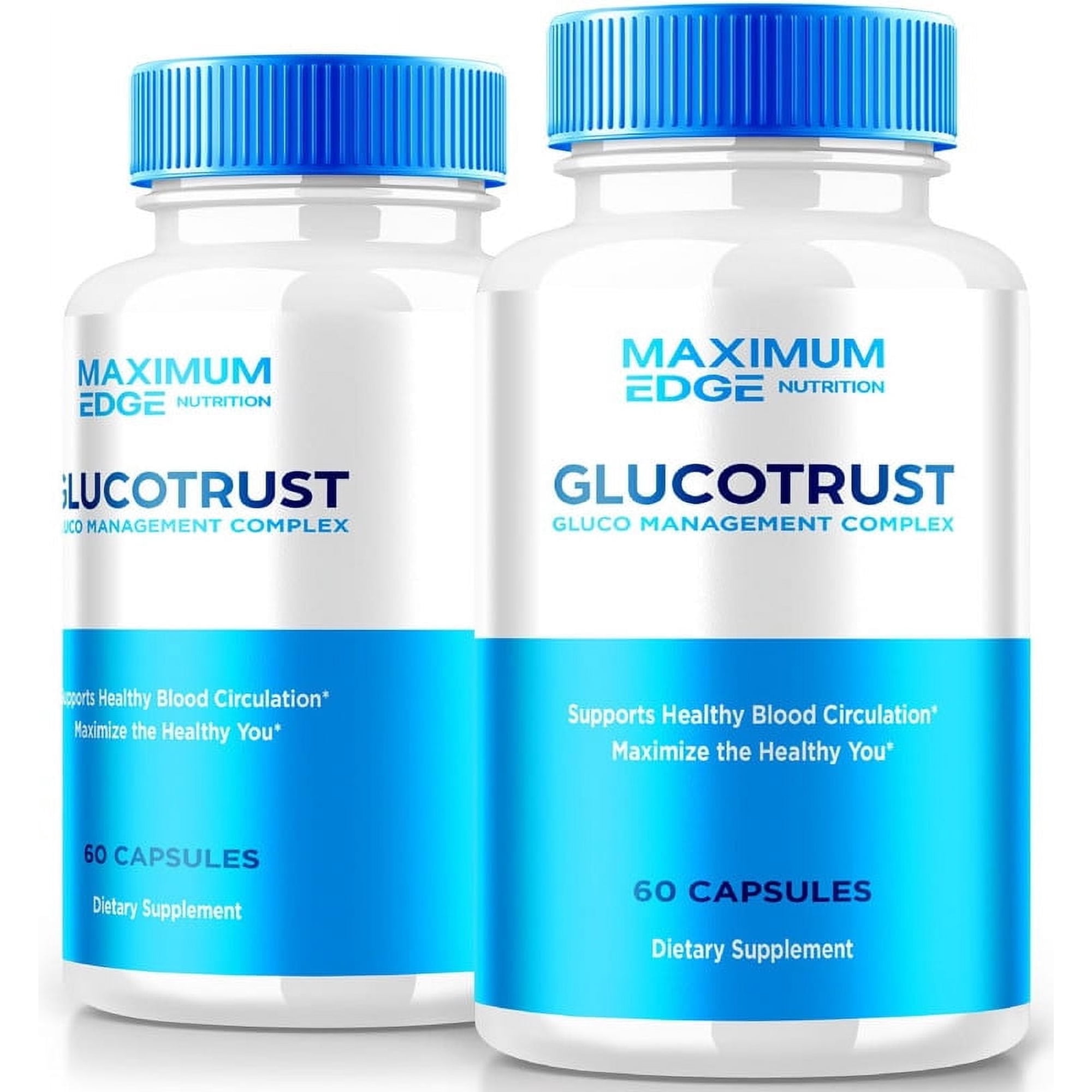 (2 Pack) GlucoTrust Capsules, Gluco Trust Natural Blood Support Formula, Glucose Management Complex, Maximum Strength Pills to Maintain Levels, Official Reviews (120 Capsules)