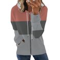 thumbnail image 1 of Pntutb moda mujer manga larga cremallera frente abierto suelta prendas de vestir exteriores blusa estampada abrigo Tops bolsillos blusa con capucha liquidación Pntutb Pntutb-6507, 1 of 5