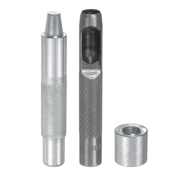 Herramienta de punzón de ojales de 10 mm/0.39" Punzón hueco de cuero de 10 mm Herramienta de instalación con base para manualidades de tela
