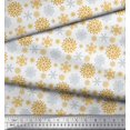 thumbnail image 2 of Soimoi Satin Silk Fabric Snowflake Artistic Print Sewing Fabric Yard 42 Inch Wide, 2 of 3