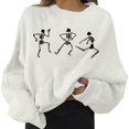 thumbnail image 1 of Suéter de cuello redondo para mujer ligera con estampado para el otoño Blanco s Zulema Sudadera de Crewneck, 1 of 6