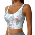 thumbnail image 2 of Rateoe Tropical Flamingo Print Womens' Sports Bras Scoop Neck Sports Vest- Padded U Back Seamless High Impact Support, 2 of 7