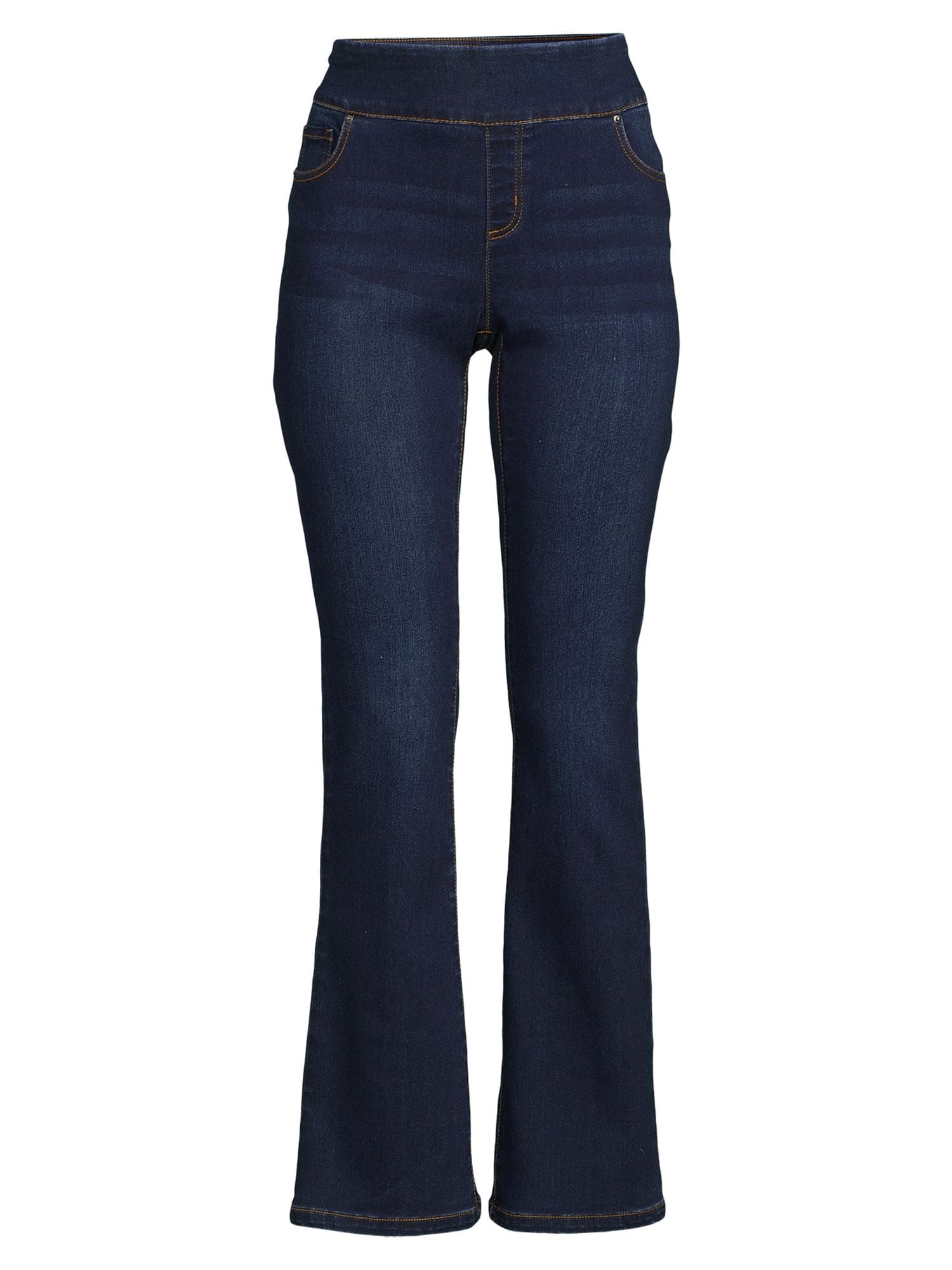 The Pioneer Woman Pull On Embroidered Bootcut Jeans, 32” Inseam, Sizes XS-3X, Women's and Women's Plus