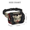 thumbnail image 4 of Fuzoiu Gothic Skull With Roses Print Unisex Square Double Layer Waist Bag,Crossbody Fanny Pack Travel Workout Accessory, 4 of 9