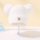 thumbnail image 4 of Gorro de lana de color sólido acrílico para niños, gorro de punto estándar para otoño e invierno, con doble bola, para bebés, 4 of 6
