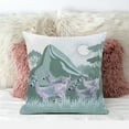 thumbnail image 3 of 26x26 Green White Deer Blown Seam Broadcloth Animal Print Throw Pillow, 3 of 5