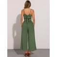thumbnail image 3 of DARING DIVA Women's Spaghetti Strap Backless Wide Leg Jumpsuit M Army Green, 3 of 5