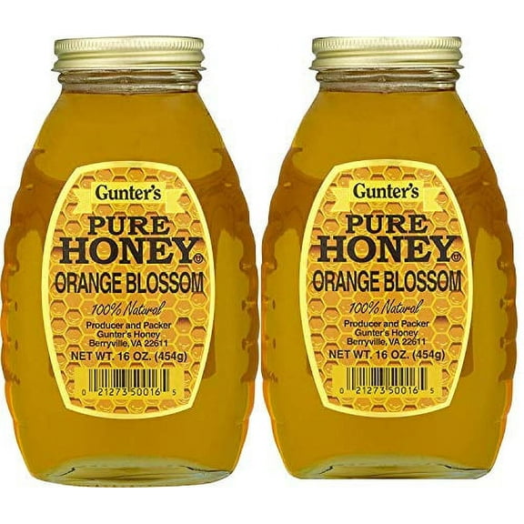 Gunters Pure & Natural Honey Orange Blossom, 16 oz (Pack of 2)
