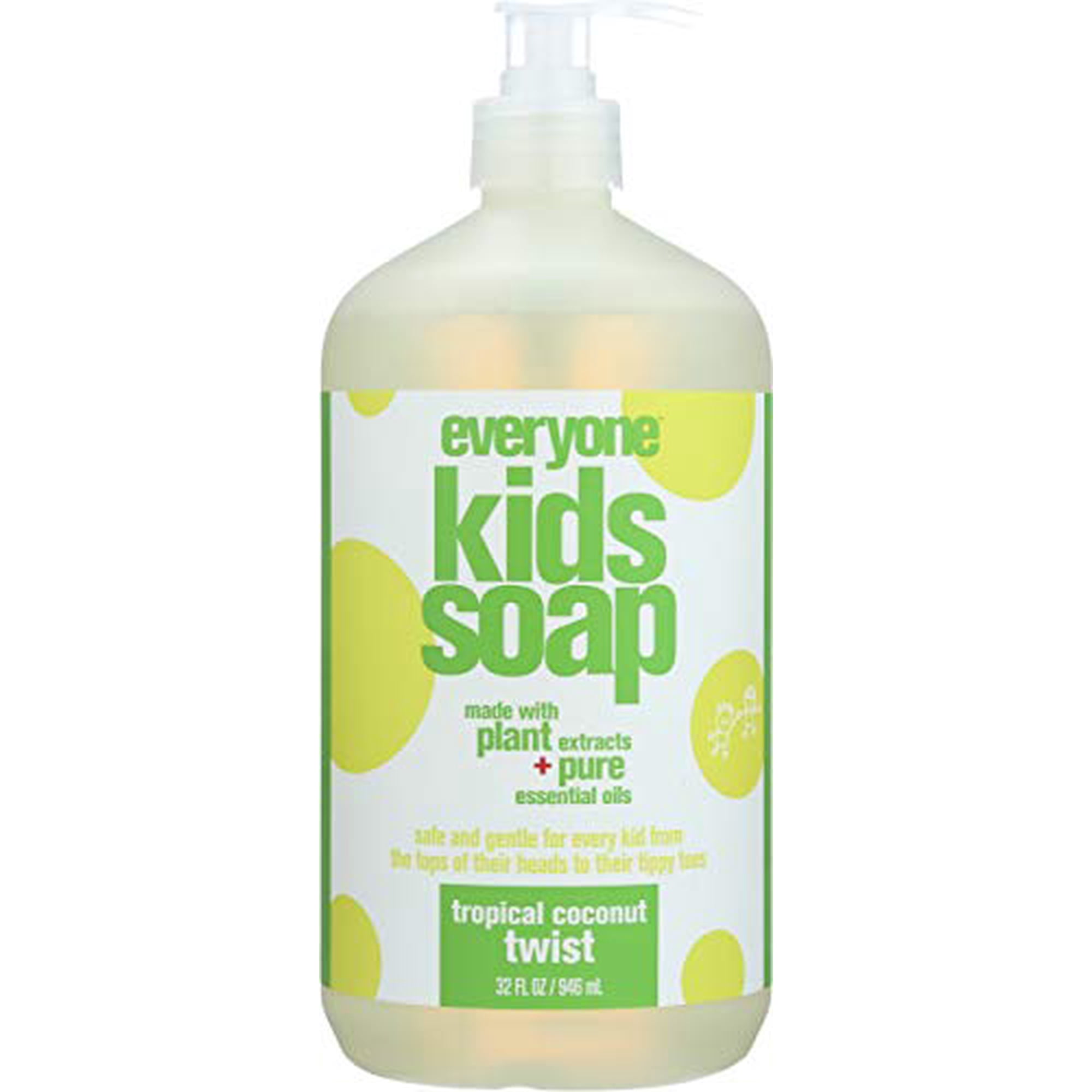 Everyone 3-in-1 Soap for Every Kid Safe, Gentle and Natural Shampoo, Body Wash, and Bubble Bath, Tropical Coconut Twist