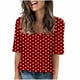 thumbnail image 1 of Camisetas Casuales de las Mujeres Impresas Manga Corta Cuello en V, Camiseta Ligera para Diario, Fiesta Y Primavera Verano, 1 of 4