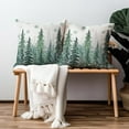 thumbnail image 6 of Winter Forest Throw Pillow Covers Pine Tree Snowflakes Pillow Case Home Decor Green Snow Scenery Pillow Covers 20x20 Inch Set of 2 Farmhouse Seasonal for Sofa Couch Bedroom, 6 of 6
