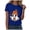Blue, variant on Halloween Oversized Shirts for Women Season T-Shirt Halloween Pumpkin Cos Fall Tees Top