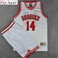 thumbnail image 3 of Cosplay Shohoku10 # HANAMICHI 7 # MIYAGI 11 # Rukawa Kaede camiseta de baloncesto conjunto pantalones cortos deporte equipo de baloncesto uniforme, 3 of 5