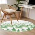 thumbnail image 4 of Green Forest Round Area Rug 3.3 FT, Non Slip Small Entryway Kitchen Mat, Contemporary Silhouette Abstract Art Washable Soft Circular Rug Non-Shedding Door Mat for Bathroom Playroom Kids Room, 4 of 9