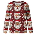 thumbnail image 6 of jjayotai Christmas Sweatshirts for Women, Plus Size 3D Ugly Pink Santa Printed Trendy Christmas Tree Shirts Xmas Outfits Funny Tops Blouses Red XXXXL, 6 of 7