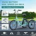 thumbnail image 3 of ABORON 7 Speed Electric Tricycle for Adults 24"/26", 350W 3 Wheel E-Bike 36V 14.5Ah, Electric Trike for Seniors with Rear Basket, 24km/h(15mph), 3 of 11