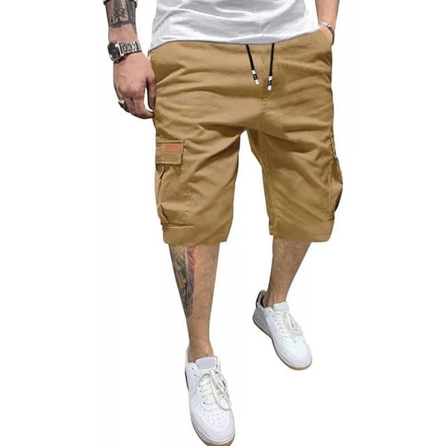 Short Bermuda Moda Bolsas Cargo Casual De Twill Para Hombre