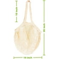 thumbnail image 2 of 2Pcs Premium Mesh Grocery Bags, Reusable Produce Bags, Long Handle Net Tote Bags, 100% Cotton String Bags, Fruit and Vegetable Bags, Beige (Portable/Washable/Durable), 2 of 9