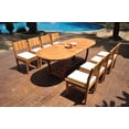 thumbnail image 5 of Grade-A Teak Dining Set: 8 Seater 9 Pc: 94" Mas Oval Trestle Leg Table And 8 Veranda Armless Chairs Outdoor Patio WholesaleTeak #WMVR77, 5 of 5