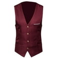 thumbnail image 2 of Hevirgo Plus Size Formal Men Solid Color Suit Vest Single Breasted Business Waistcoat, 2 of 8