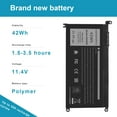 thumbnail image 5 of Battery For Dell Inspiron 15 7586 7579 7570 7569 7560 5579 5578 5570 5568 WDX0R, 5 of 6