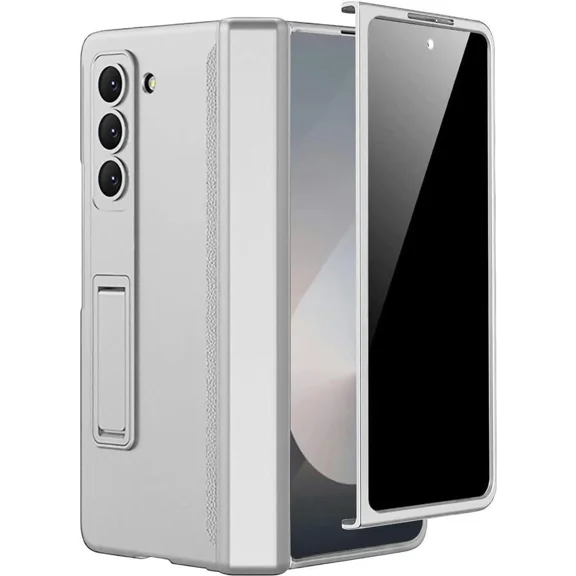 Case for Samsung Galaxy Z Fold 6 with Privacy Screen Protector, [Anti Spy] Built-in Adjustable Kickstand & Magnetic Hinge Protection Full-Body Protective Case for Galaxy Z Fold 6 5G