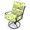thumbnail image 2 of Jordan Manufacturing 45" x 22" Greek Lemon Yellow Fruit Rectangular Outdoor Chair Cushion with Ties and Hanger Loop, 2 of 11