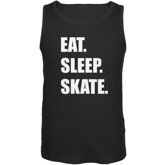 Eat Sleep Skate Black Adult Tank Top - X-Large