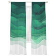 thumbnail image 6 of Sage Green Waves Sheer Curtains for Living Room Bedroom Ombre Coastal Ocean Water Abstract Sheer Curtains 96 Inch Long 2 Panels Set Light Filtering Curtain Window Treatments Drapes for Dining Room, 6 of 6