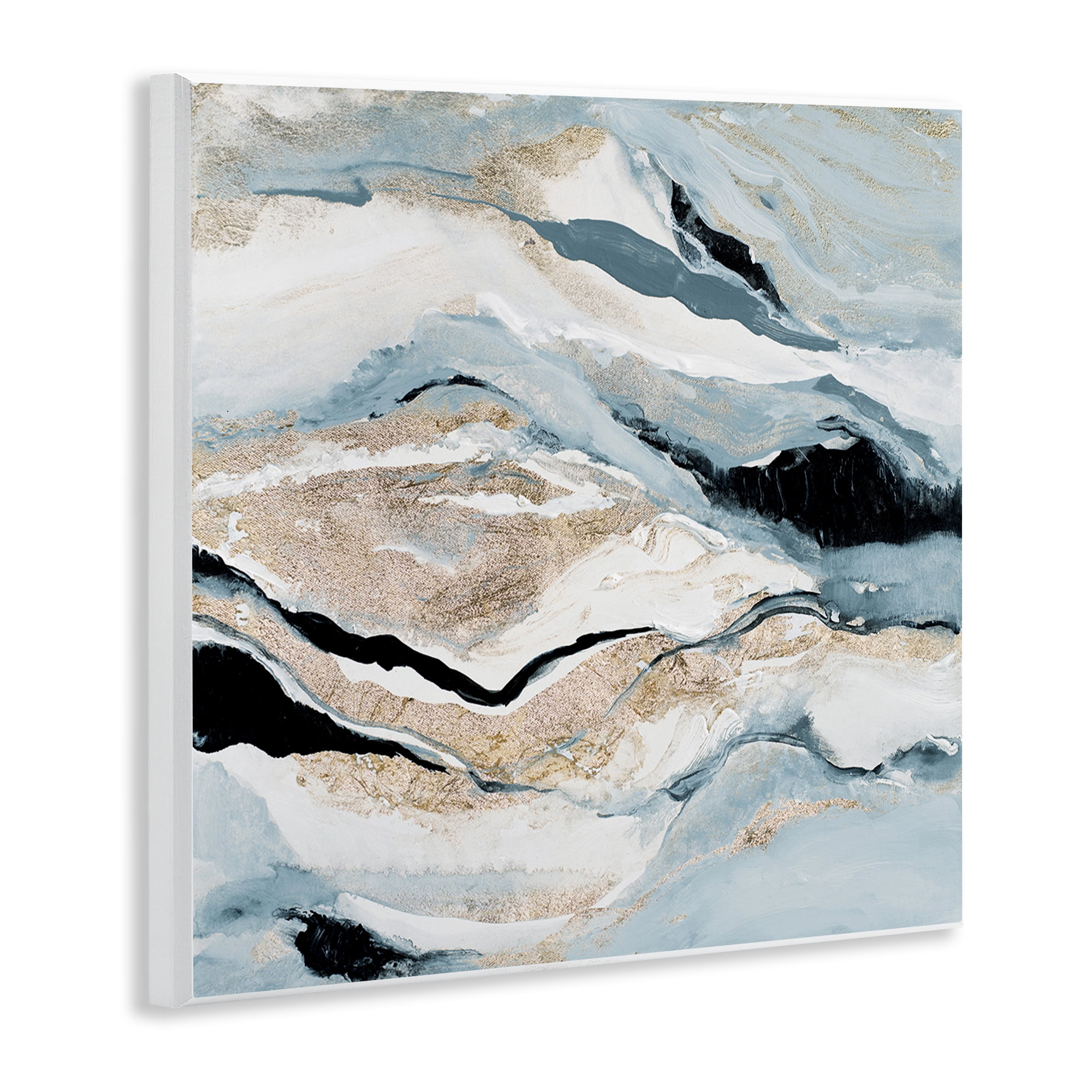 Stupell Industries Blue Natural Geode Pattern Abstract Painting Unframed Art Print Wall Art, 12 x 12