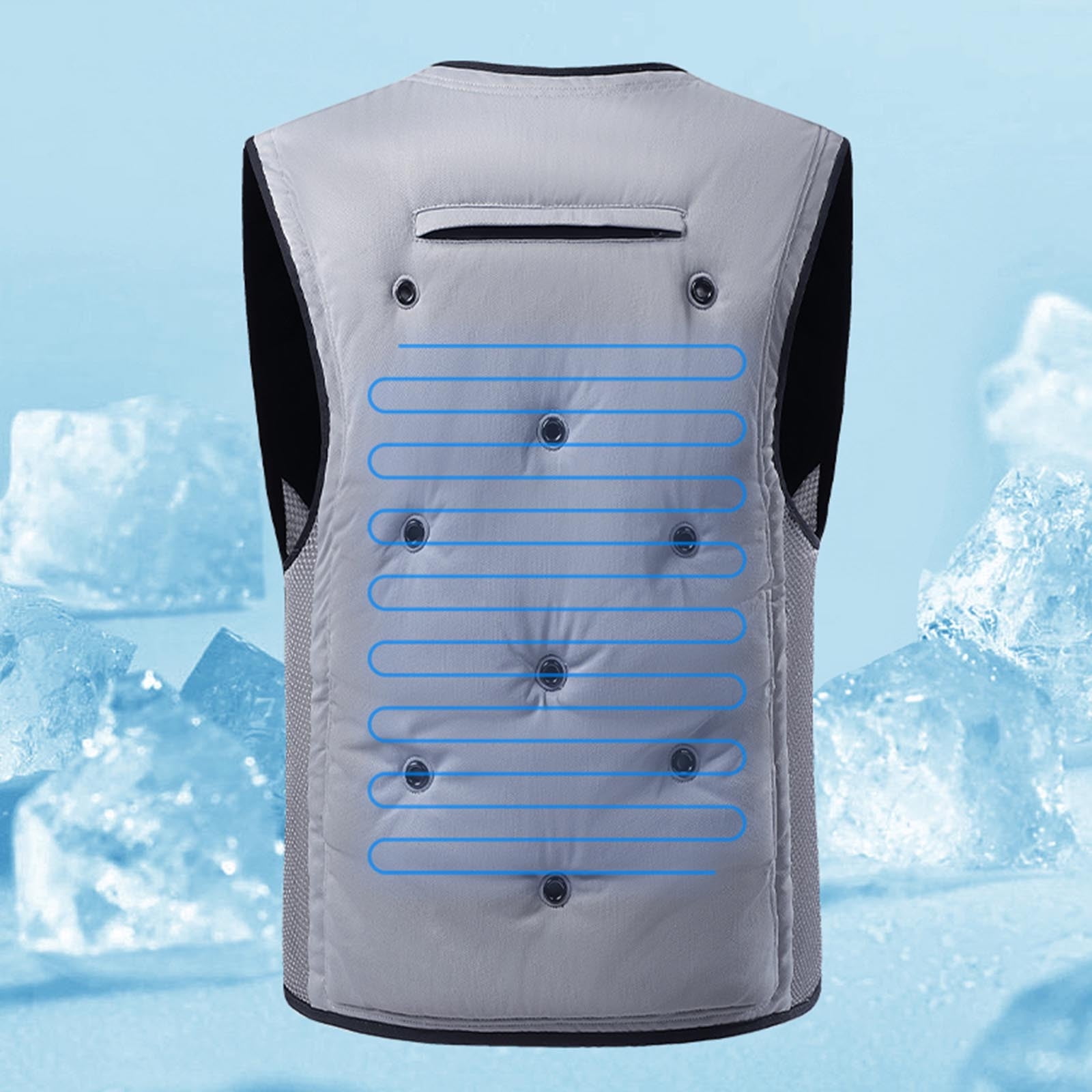 BVOFAR Evaporative Cooling Vest for Men Big and Tall Wearer Stays Cool and Dry Lightweight Zip Up Vest Jackets for Outdoor Work Running Hiking Cycling Gray L