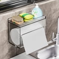 thumbnail image 2 of Acrylic Toilet Paper Storage Box, Wall Mounted Paper Roll Holder, 2 of 9
